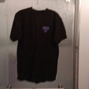 Black T-Shirt with Purple Detail